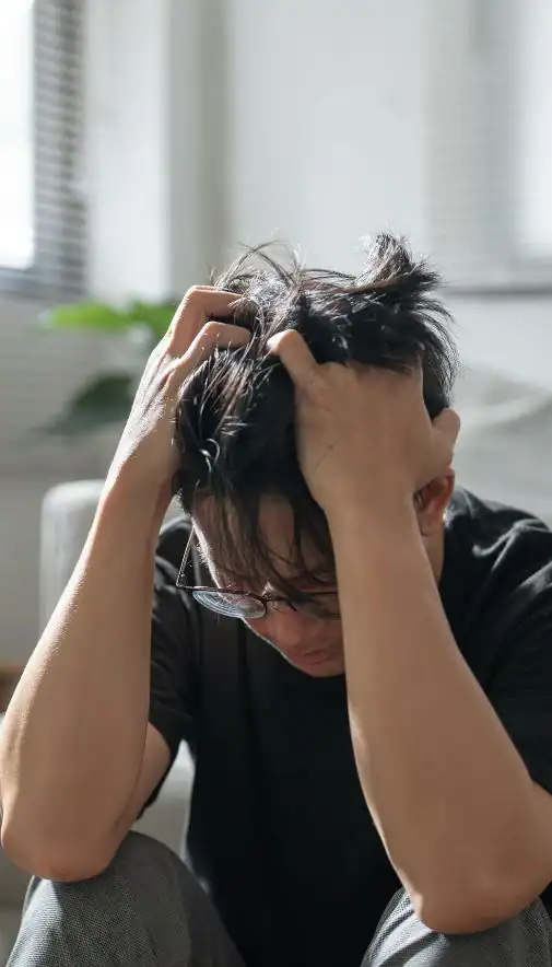 Image of upset man because of erectile dysfunction symptoms Bradford 