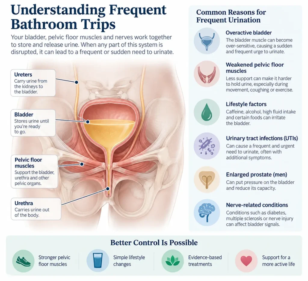 urinary incontinence symptoms and treatment options guide detailed infographics by incontinence direct Bradford